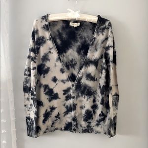 UO Navy Tie-Dye V-neck Sweater, Sz M